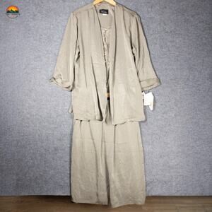 NWT Tori Alexander Button Front Jacket With Skirt Gray 3/4 Sleeve Women's 20W